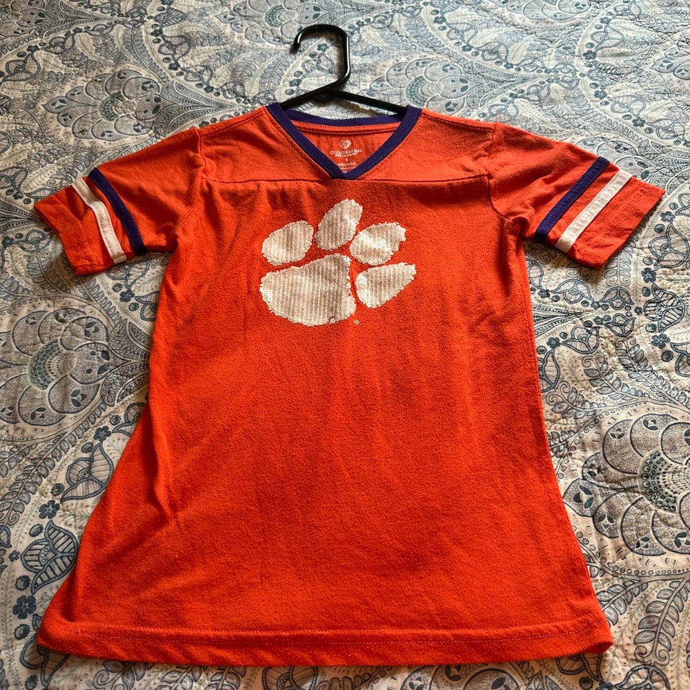 Clemson Tiger Kids Shirt with Paw